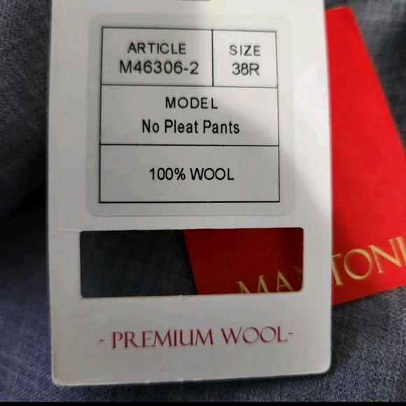 Mantoni 100% Italian Super Fine Wool No Pleat Dress Pants In Gray Size 38R #0413 - Picture 13 of 14